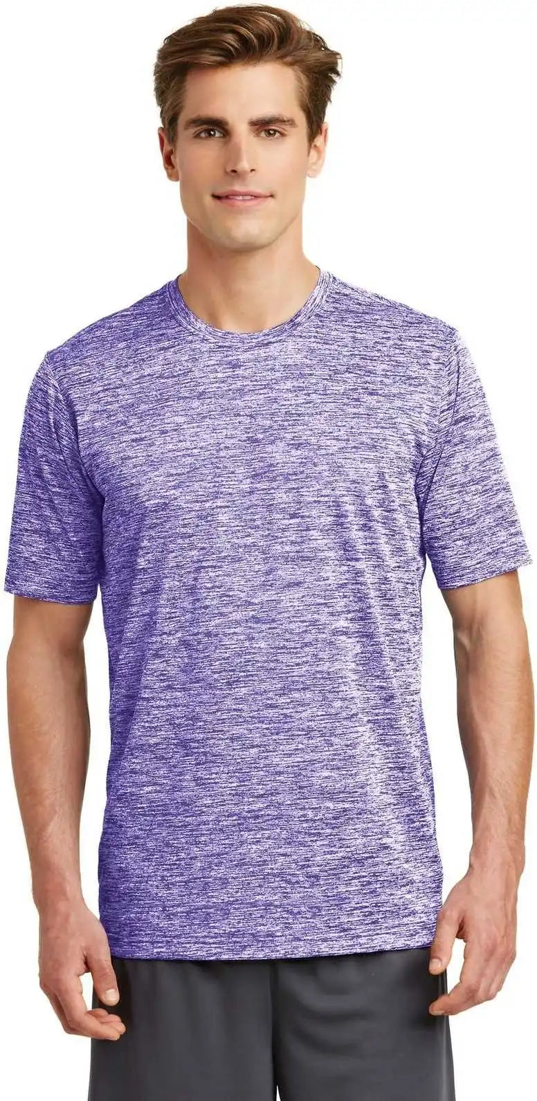 Sport Tek St390 Posicharge Electric Heather Tee Purple