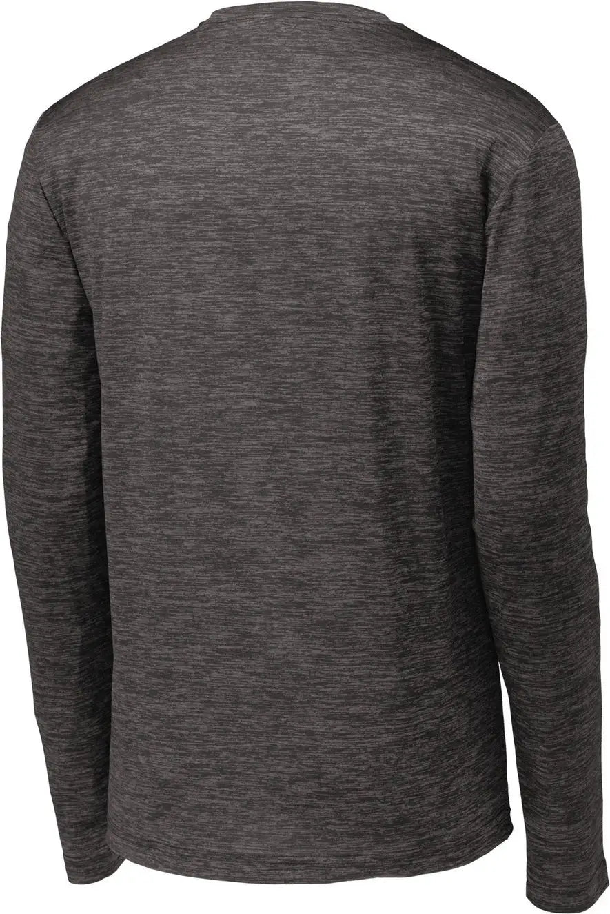 Sport-tek St390ls Posicharge Long Sleeve Electric Heather Tee - Gray-black - Adult Xs