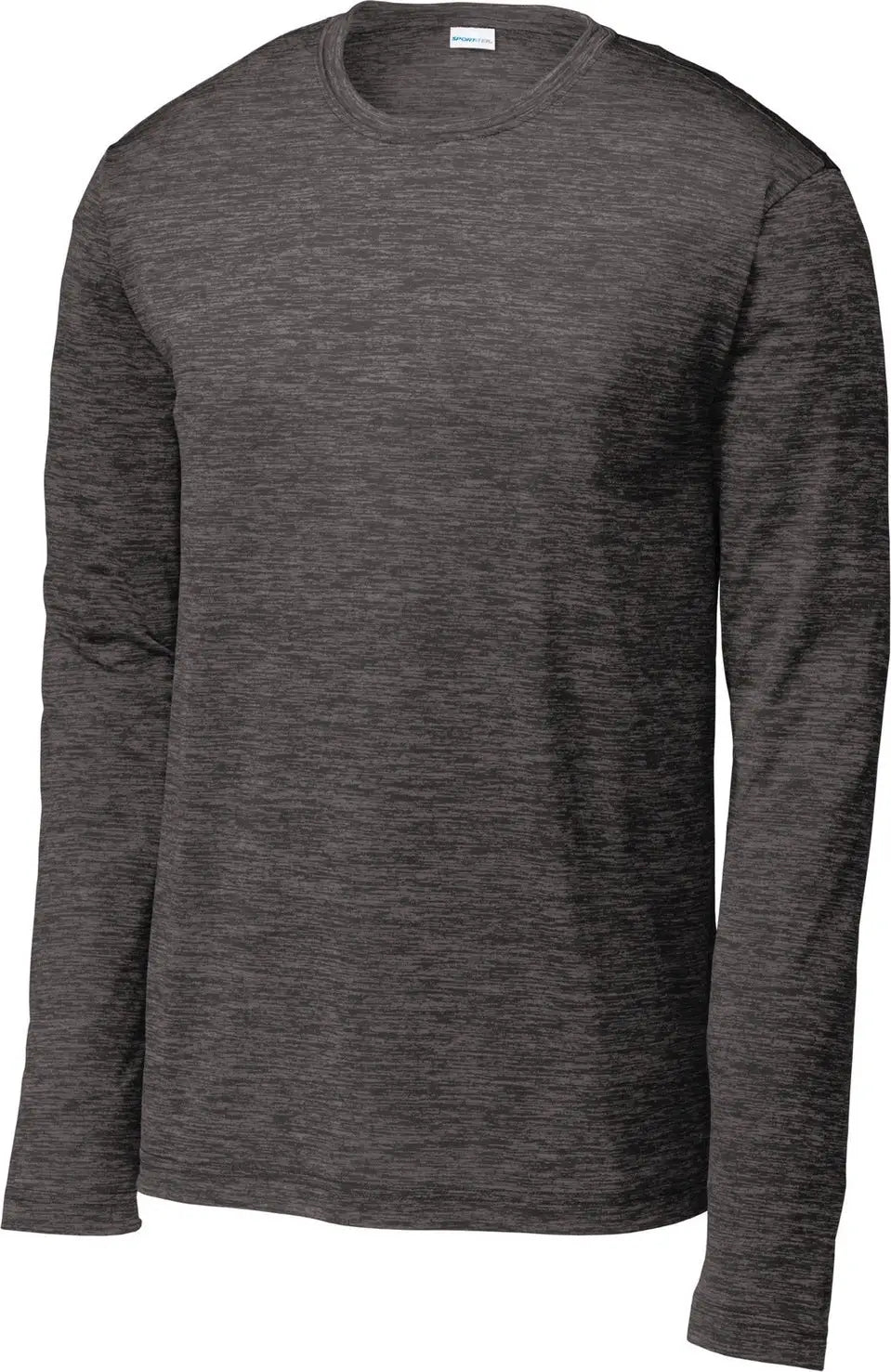 Sport-tek St390ls Posicharge Long Sleeve Electric Heather Tee - Gray-black