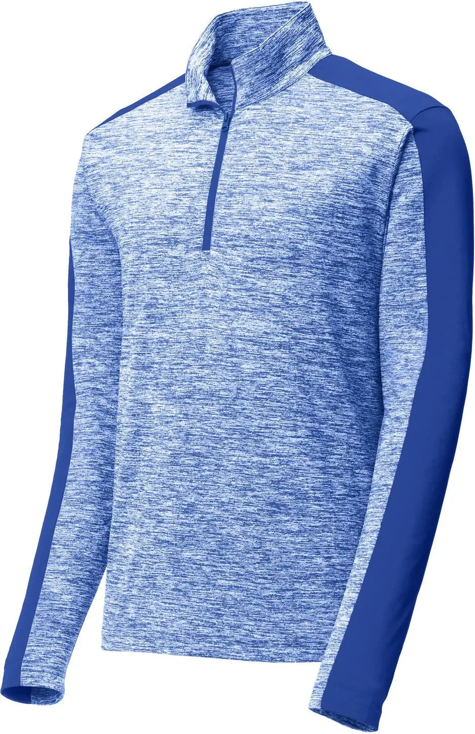 Sport-tek St397 Posicharge Electric Heather Colorblock 1/4-zip Pullover - True Royal