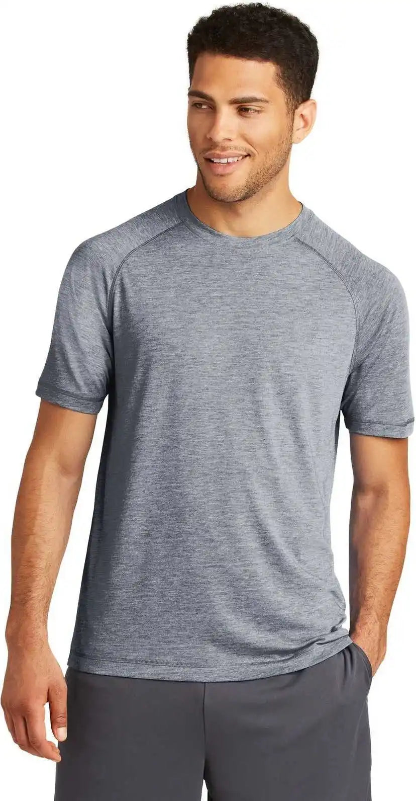 Sport Tek St400 Posicharge Tri Blend Wicking Raglan Tee True Navy Heather