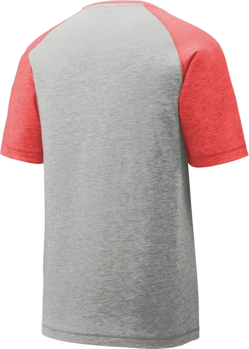 Sport-tek St400 Posicharge Tri-blend Wicking Raglan Tee - True Red Heather Light Gray