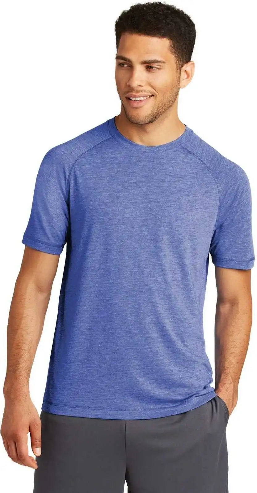 Sport Tek St400 Posicharge Tri Blend Wicking Raglan Tee True Royal Heather