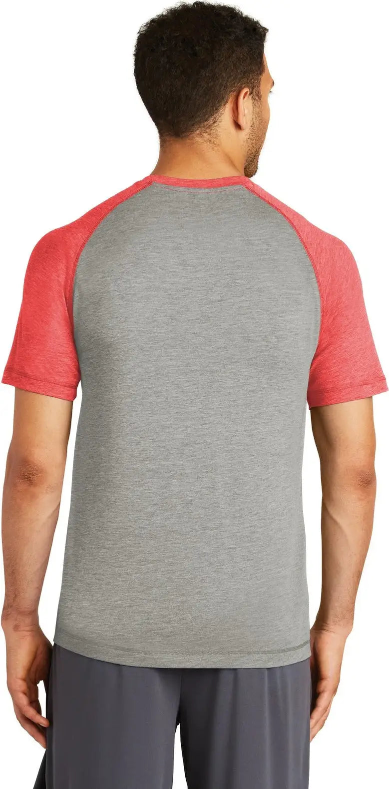 Sport-tek St400 Posicharge Tri-blend Wicking Raglan Tee - True Royal Heather Light Gray