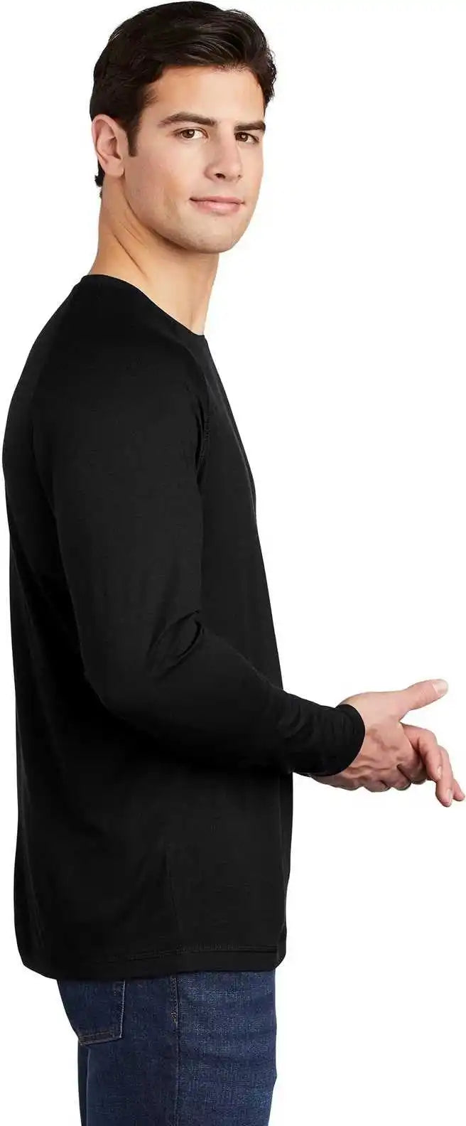 Sport Tek St400ls Posicharge Long Sleeve Tri Blend Wicking Raglan Black Triad Solid