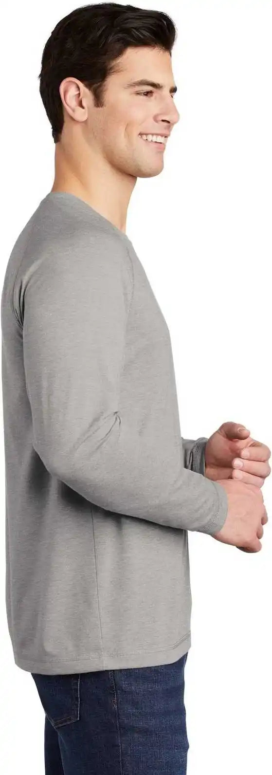 Sport Tek St400ls Posicharge Long Sleeve Tri Blend Wicking Raglan Light Gray Heather