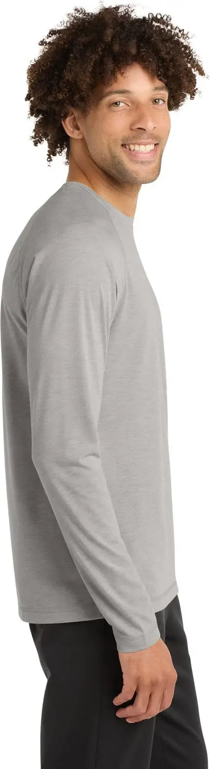 Sport-tek St400ls Posicharge Long Sleeve Tri-blend Wicking Raglan Tee - Light Gray Heather