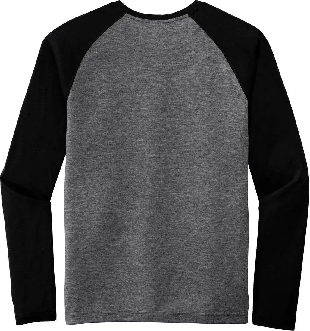 Sport-tek St400ls Posicharge Long Sleeve Tri-blend Wicking Raglan Tee - Black Triad Solid Dark Gray Heather
