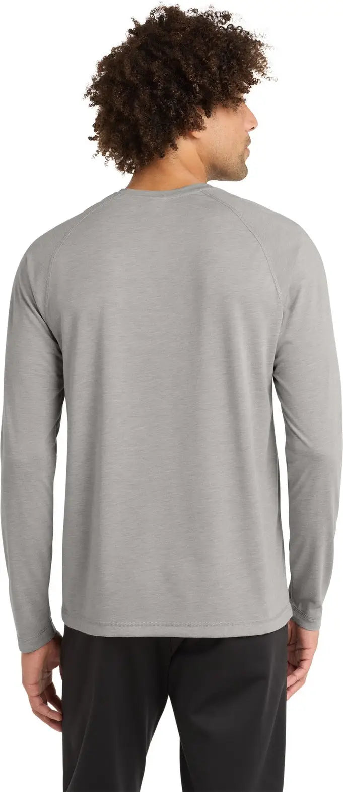 Sport-tek St400ls Posicharge Long Sleeve Tri-blend Wicking Raglan Tee - Light Gray Heather
