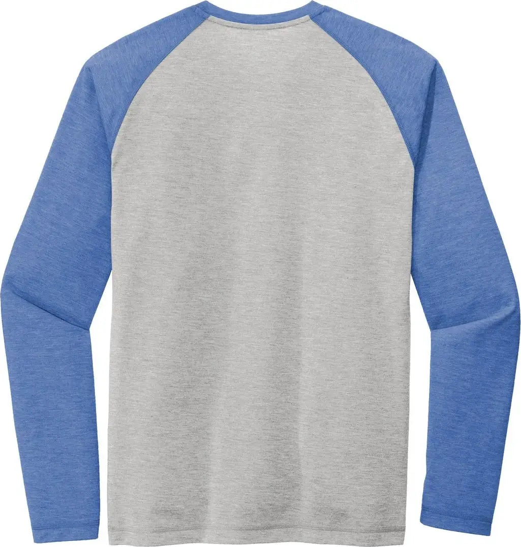 Sport-tek St400ls Posicharge Long Sleeve Tri-blend Wicking Raglan Tee - True Royal Heather Light Gray