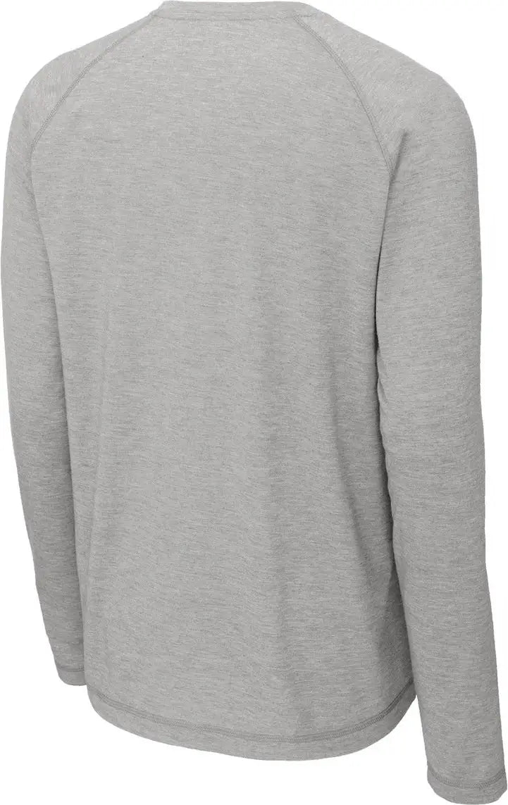 Sport-tek St400ls Posicharge Long Sleeve Tri-blend Wicking Raglan Tee - Light Gray Heather