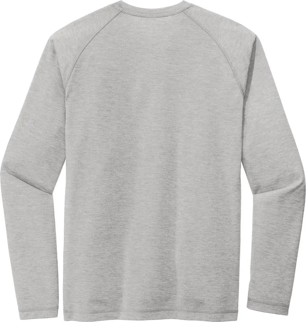Sport-tek St400ls Posicharge Long Sleeve Tri-blend Wicking Raglan Tee - Light Gray Heather - Adult Xs