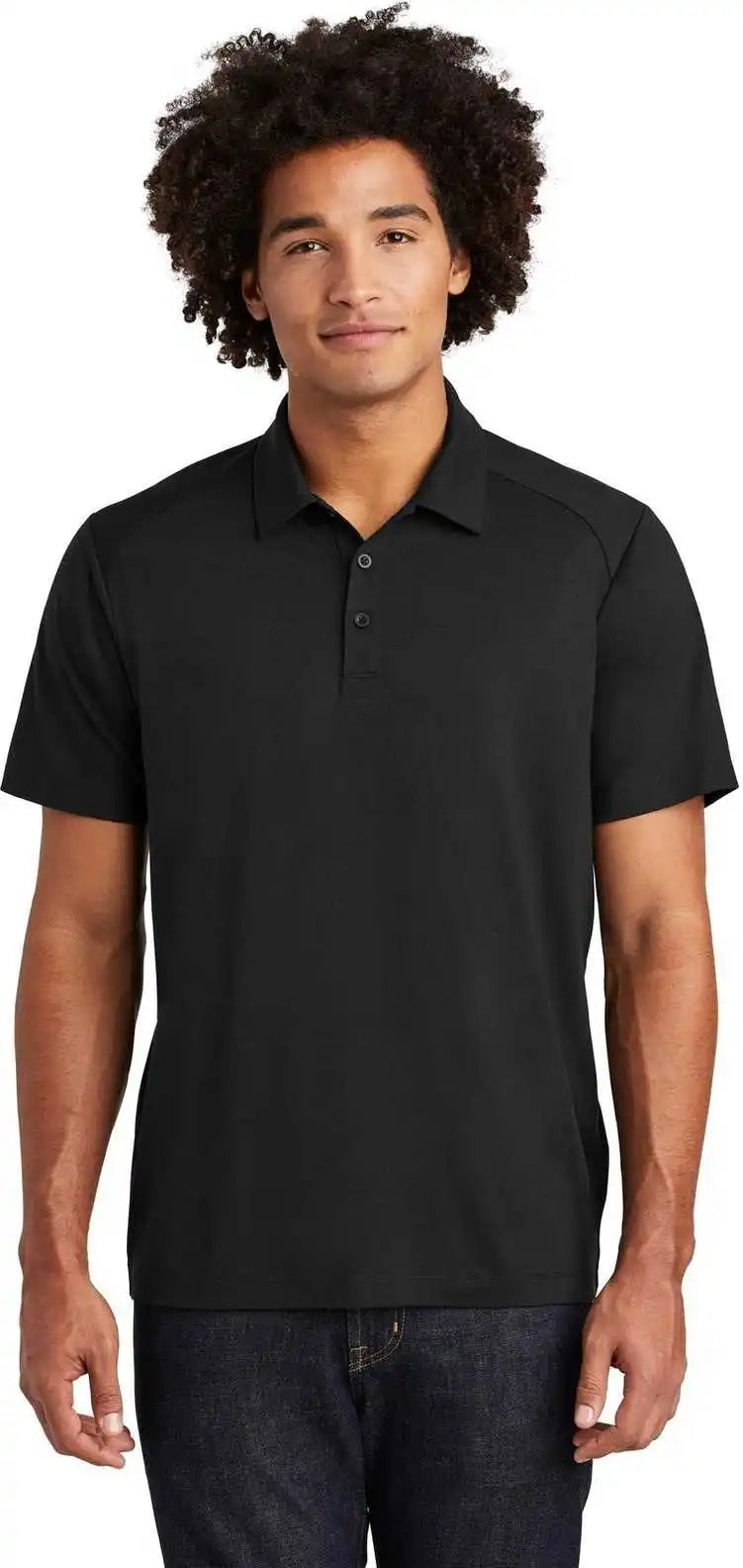 Sport-tek St405 Posicharge Tri-blend Wicking Polo - Black Triad Solid