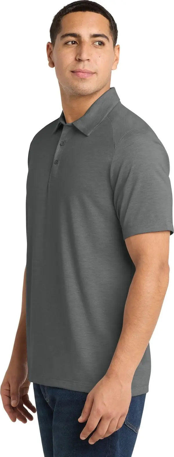Sport-tek St405 Posicharge Tri-blend Wicking Polo - Dark Gray Heather
