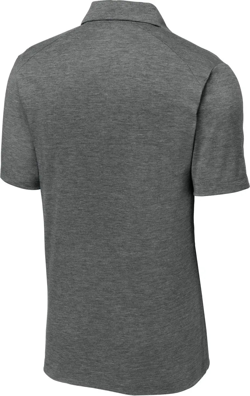 Sport-tek St405 Posicharge Tri-blend Wicking Polo - Dark Gray Heather - Adult Xs