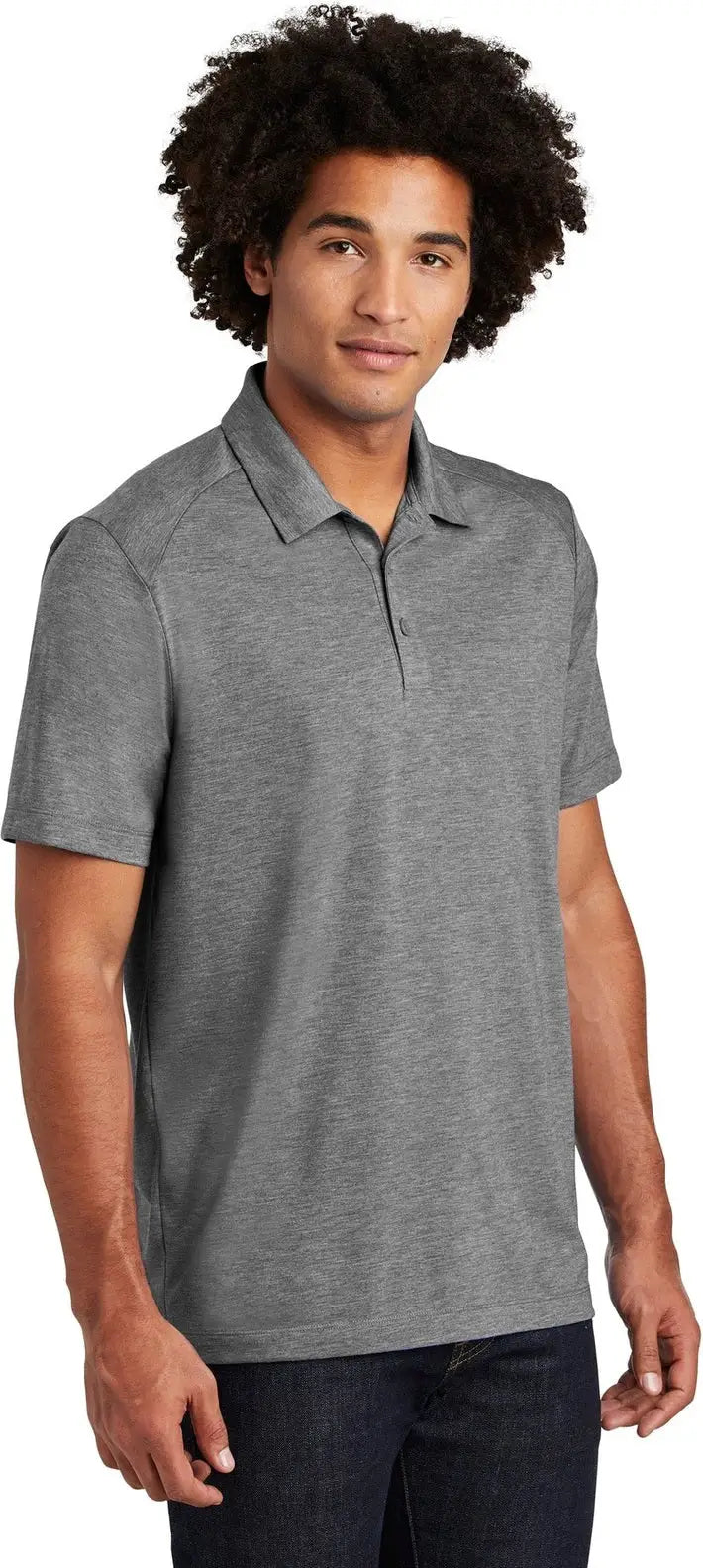 Sport-tek St405 Posicharge Tri-blend Wicking Polo - Dark Gray Heather