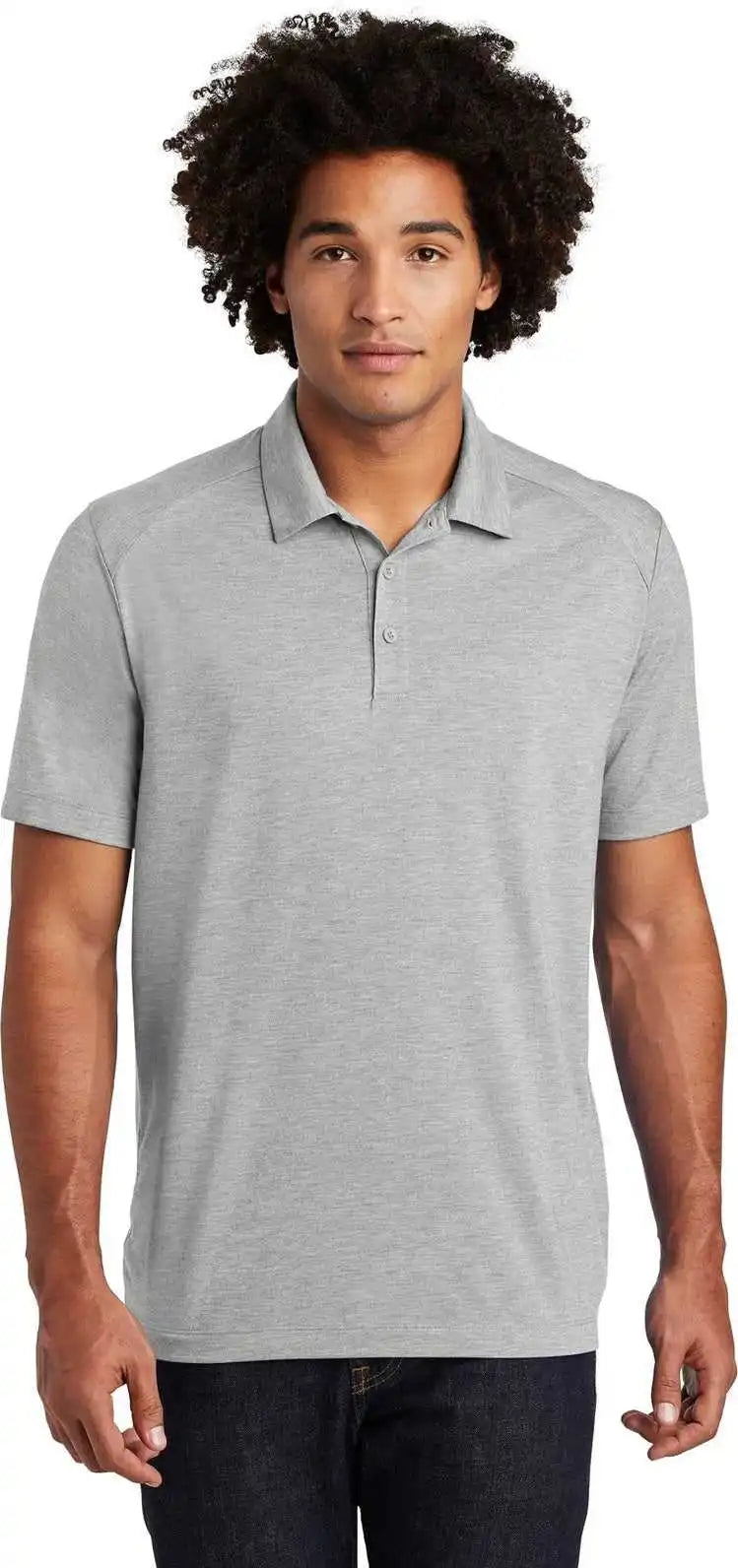 Sport-tek St405 Posicharge Tri-blend Wicking Polo - Light Grey Heather