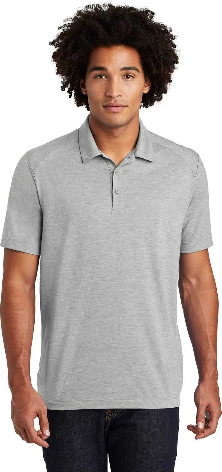 Sport-tek St405 Posicharge Tri-blend Wicking Polo - Light Grey Heather