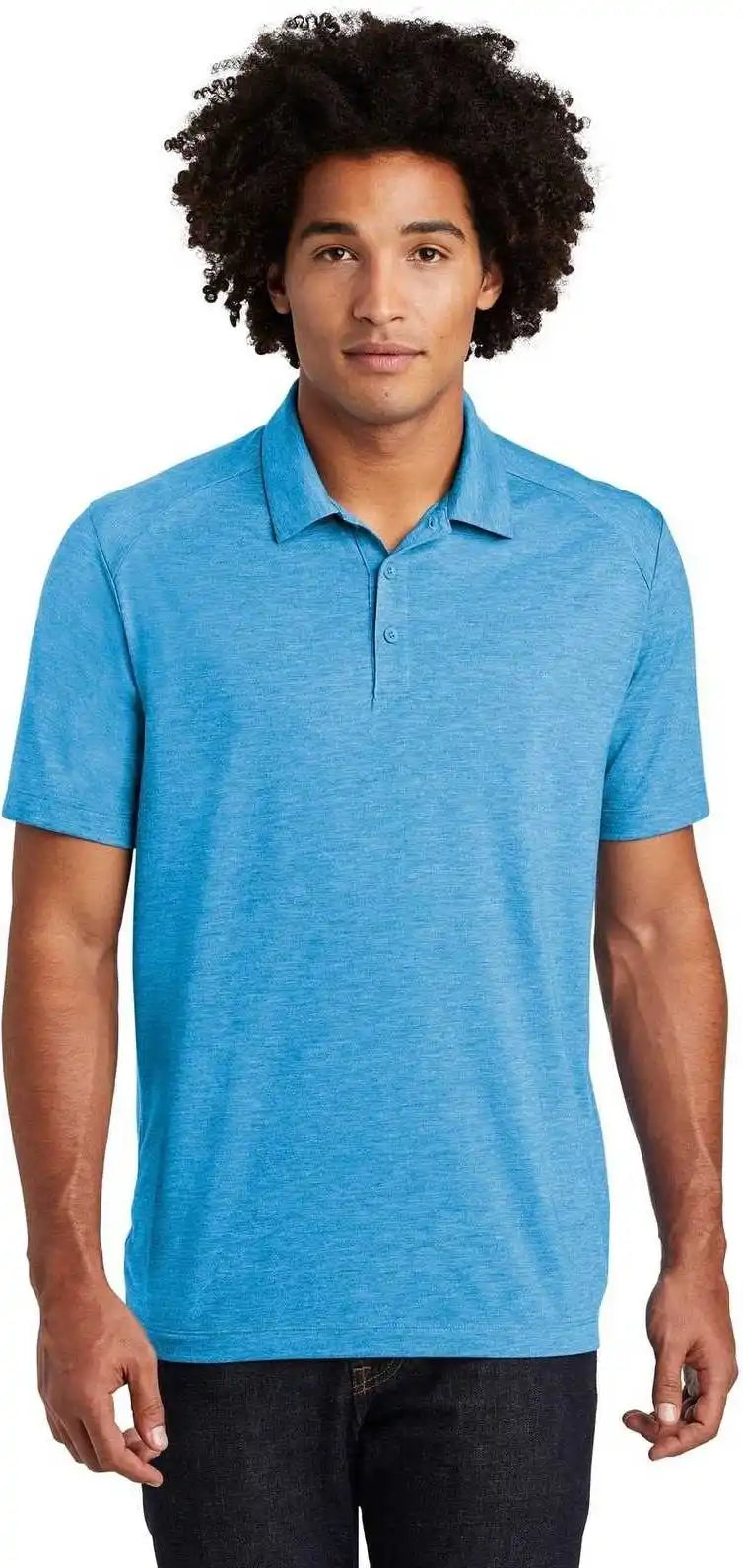 Sport-tek St405 Posicharge Tri-blend Wicking Polo - Pond Blue Heather