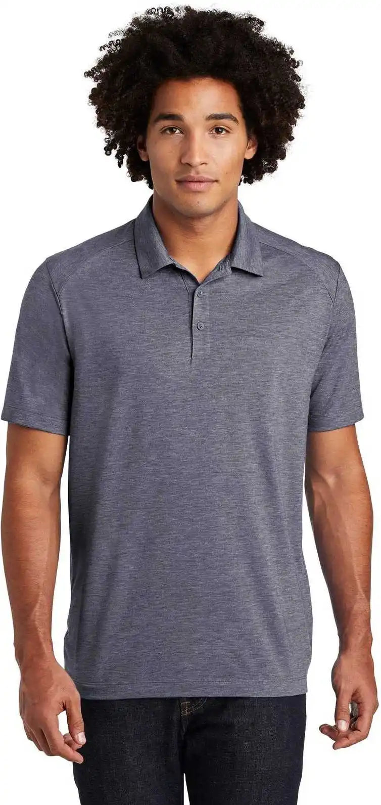 Sport-tek St405 Posicharge Tri-blend Wicking Polo - True Navy Heather