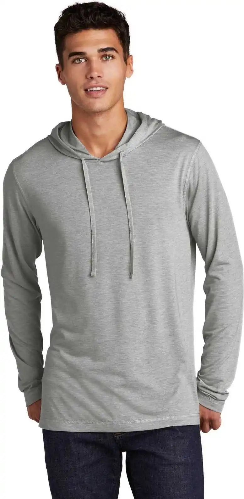 Sport-tek St406 Posicharge Tri-blend Wicking Long Sleeve Hoodie St406light Gray Heather