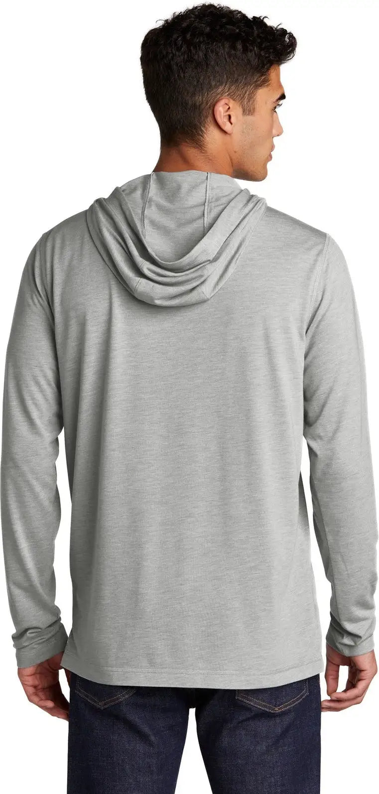 Sport-tek St406 Posicharge Tri-blend Wicking Long Sleeve Hoodie - Light Gray Heather