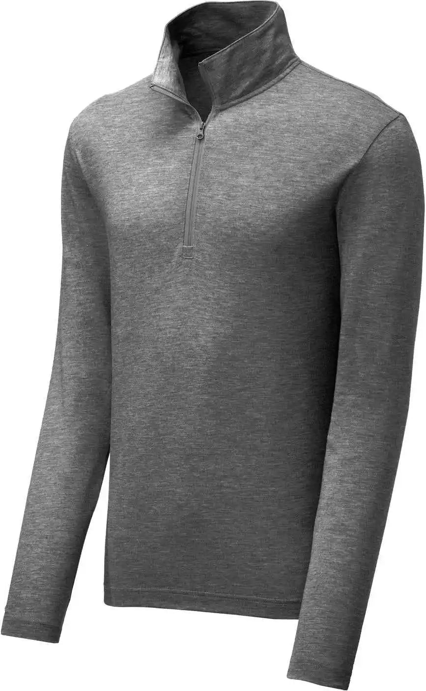 Sport-tek St407 Posicharge Tri-blend Wicking 1/4-zip Pullover - Dark Grey Heather