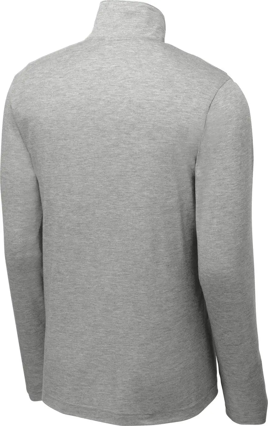 Sport-tek St407 Posicharge Tri-blend Wicking 1/4-zip Pullover - Light Gray Heather - Adult Xs