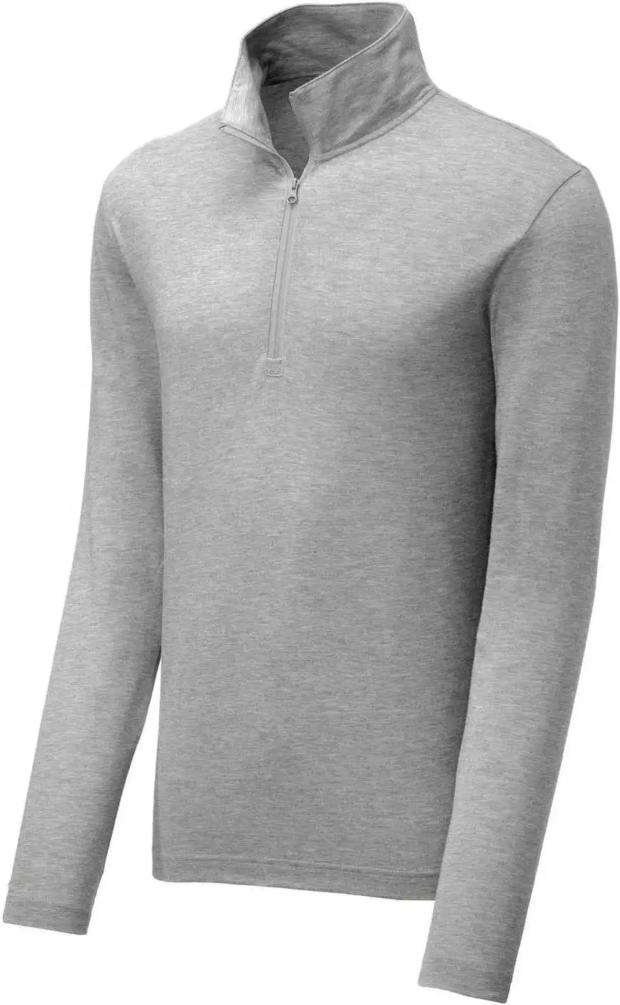 Sport-tek St407 Posicharge Tri-blend Wicking 1/4-zip Pullover - Light Grey Heather