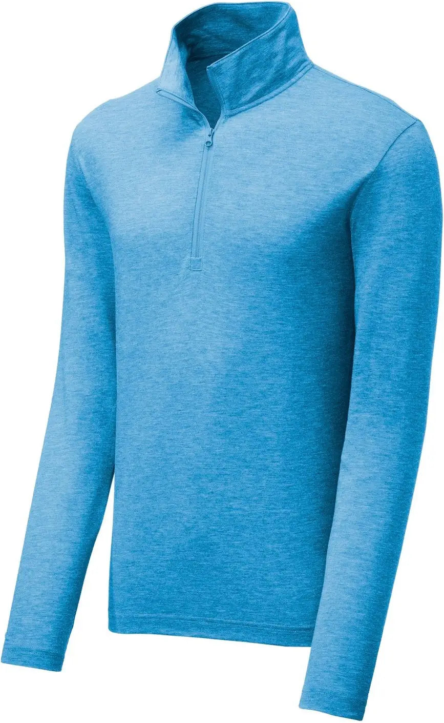 Sport-tek St407 Posicharge Tri-blend Wicking 1/4-zip Pullover - Pond Blue Heather