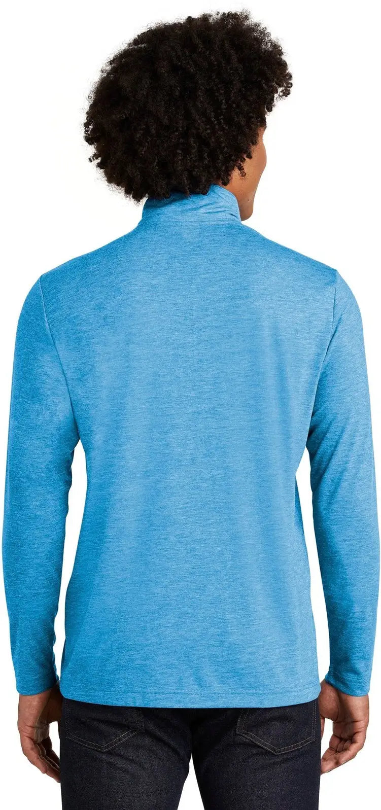 Sport-tek St407 Posicharge Tri-blend Wicking 1/4-zip Pullover - Pond Blue Heather