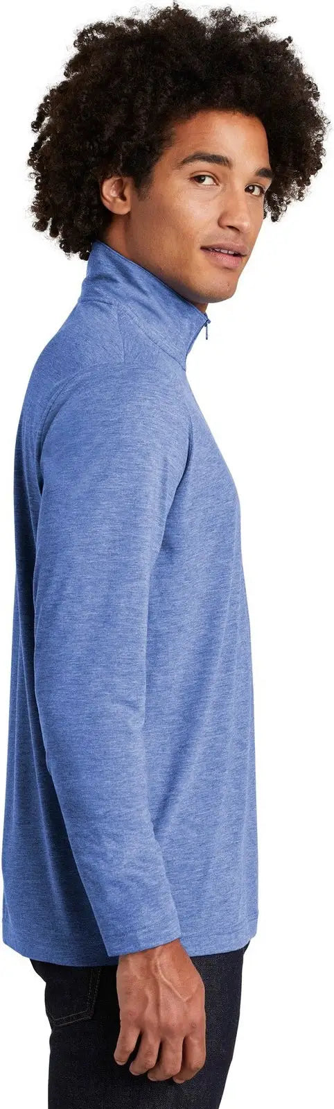 Sport-tek St407 Posicharge Tri-blend Wicking 1/4-zip Pullover - True Royal Heather