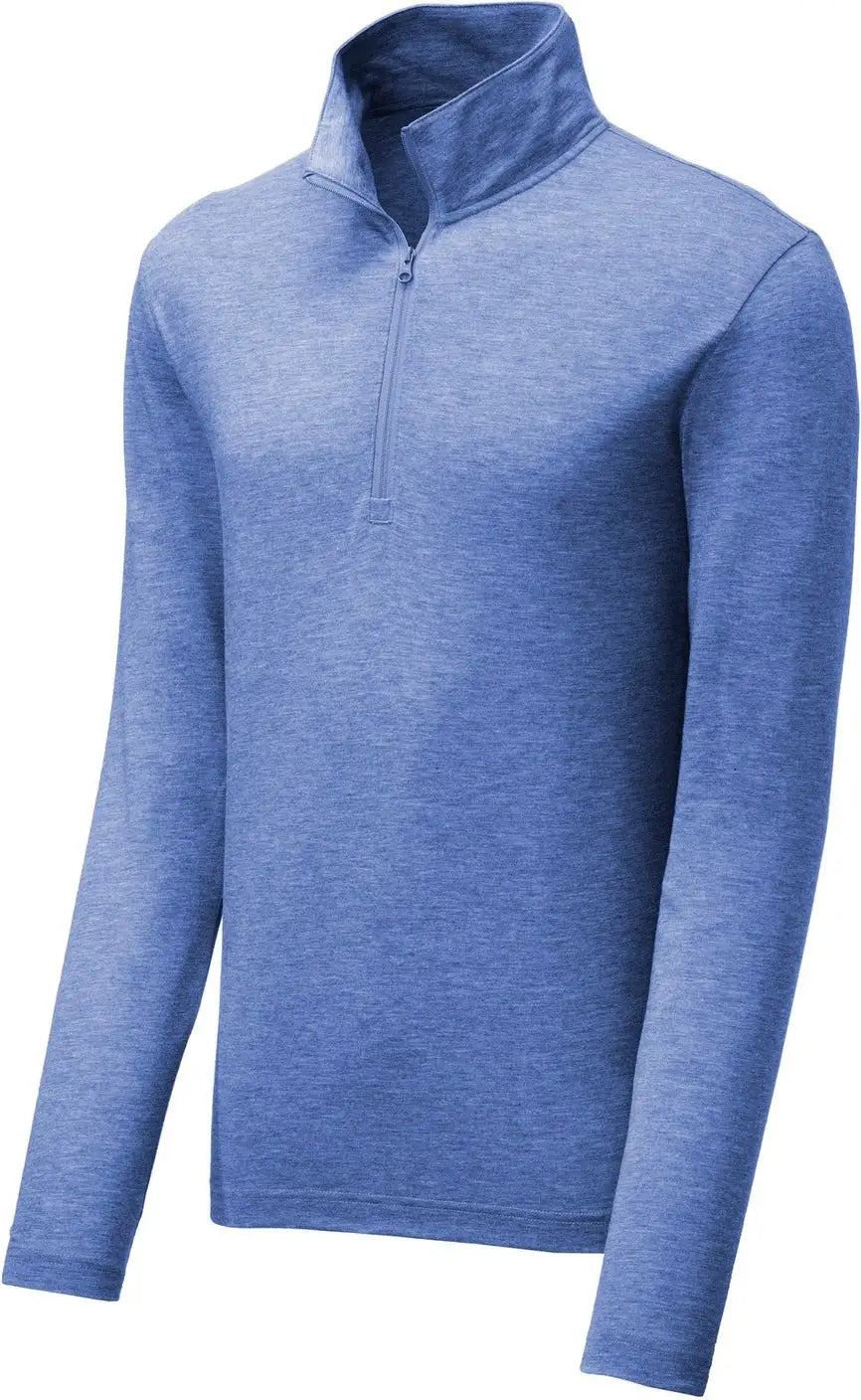 Sport-tek St407 Posicharge Tri-blend Wicking 1/4-zip Pullover - True Royal Heather