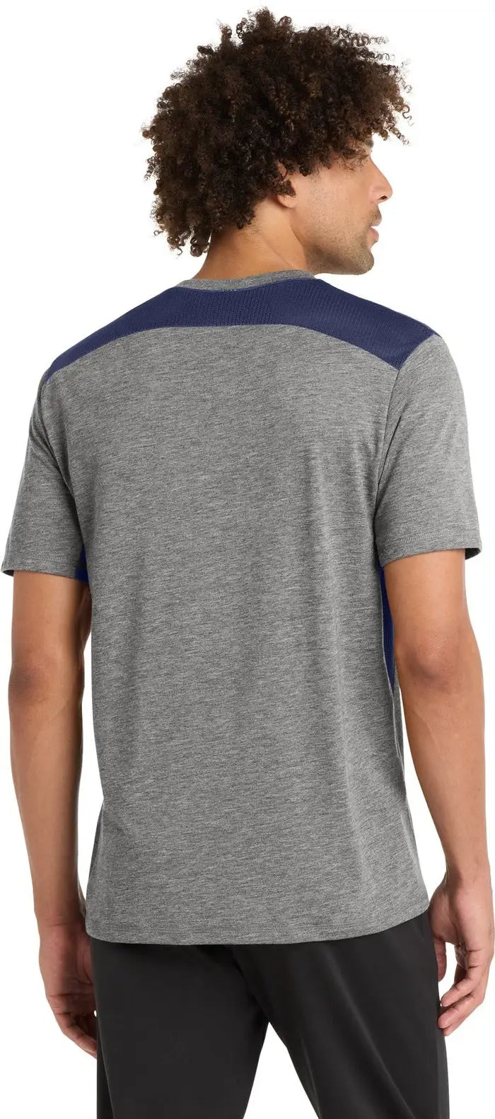 Sport-tek St410 Posicharge Tri-blend Wicking Draft Tee - True Navy Dark Gray Heather