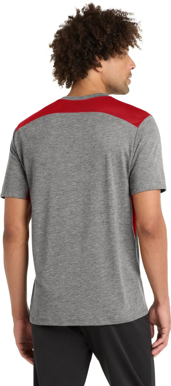 Sport-tek St410 Posicharge Tri-blend Wicking Draft Tee - True Red Dark Gray Heather