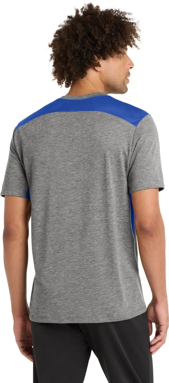 Sport-tek St410 Posicharge Tri-blend Wicking Draft Tee - True Royal Dark Gray Heather
