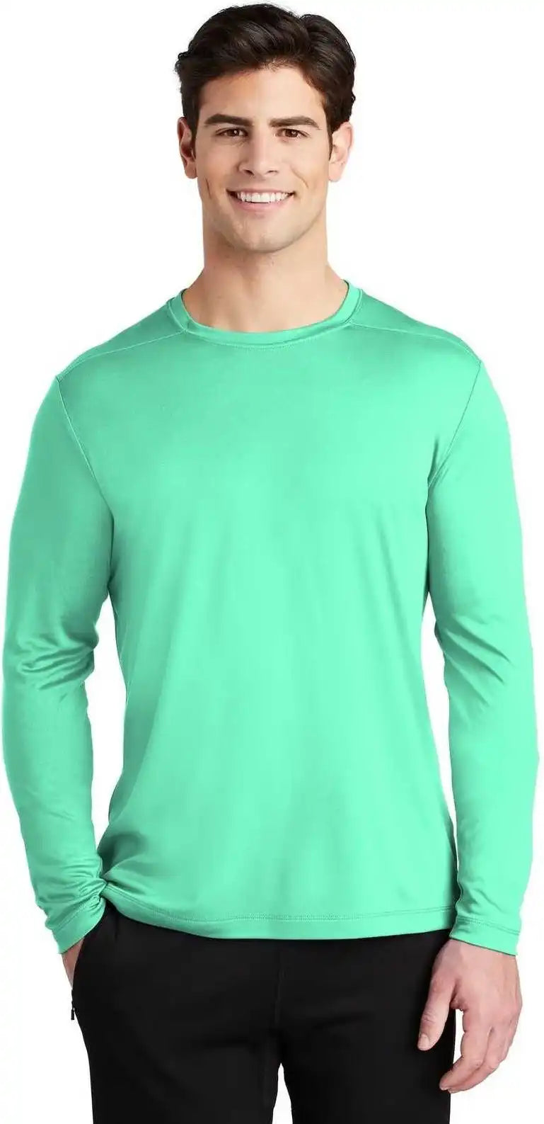 Sport Tek St420ls Posi Uv Pro Long Sleeve Tee Bright Seafoam
