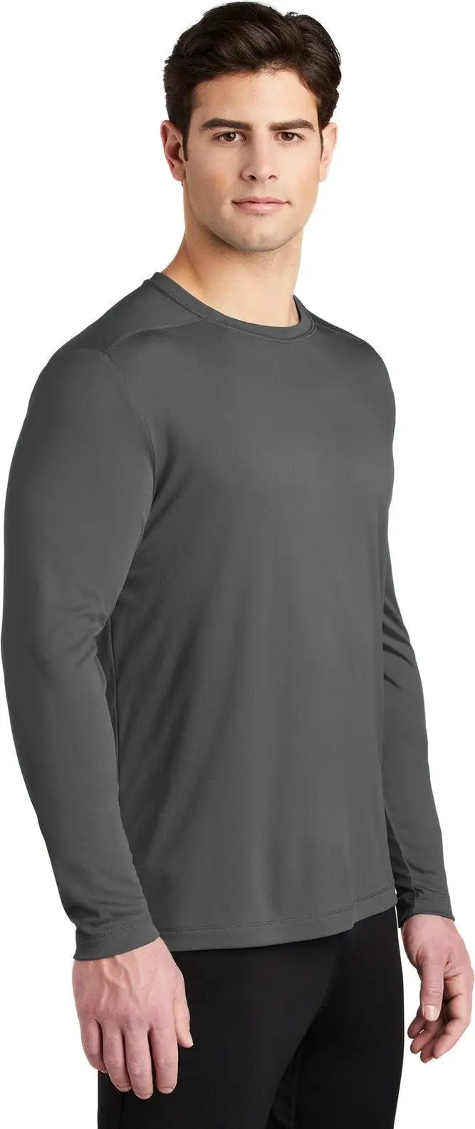 Sport-tek St420ls Posi-uv Pro Long Sleeve Tee - Dark Smoke Gray
