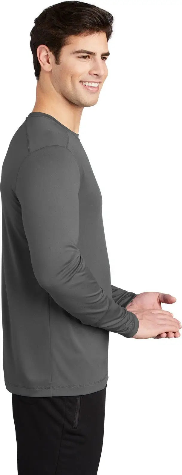Sport-tek St420ls Posi-uv Pro Long Sleeve Tee - Dark Smoke Gray