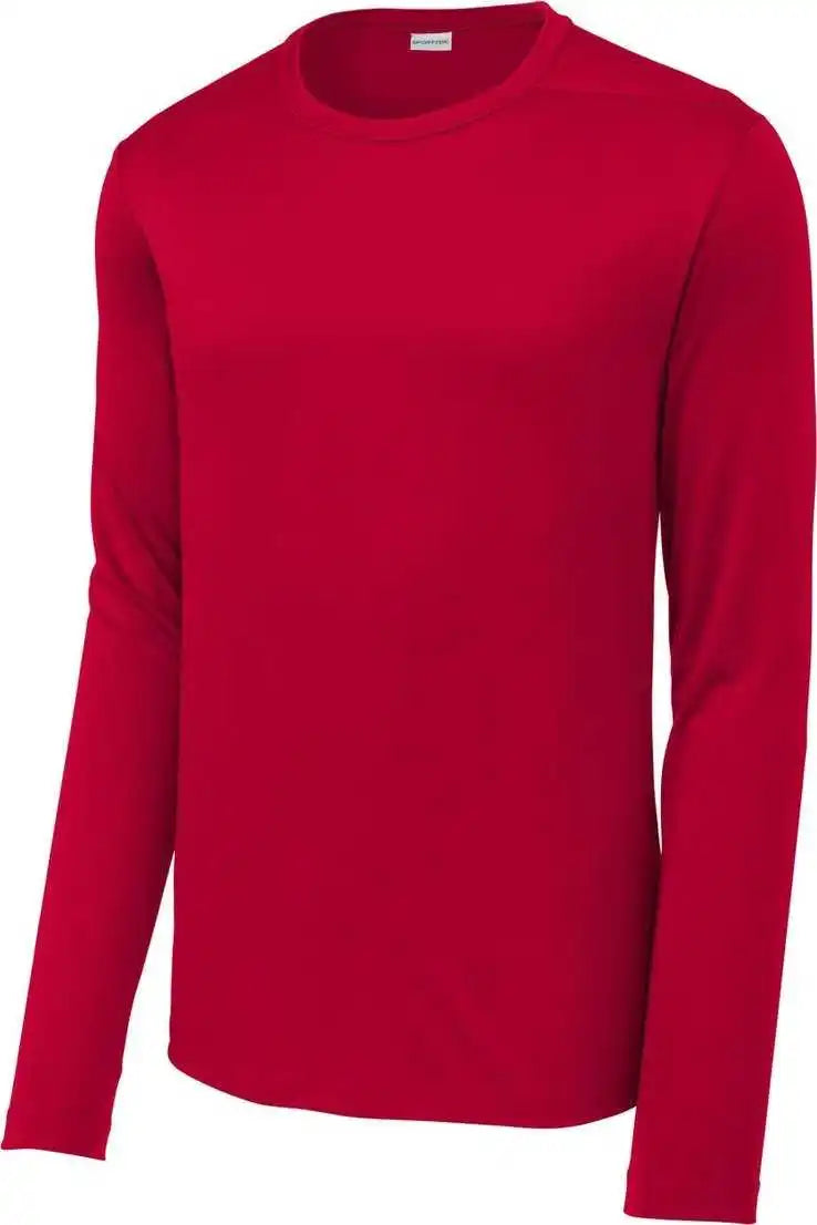 Sport Tek St420ls Posi Uv Pro Long Sleeve Tee Deep Red
