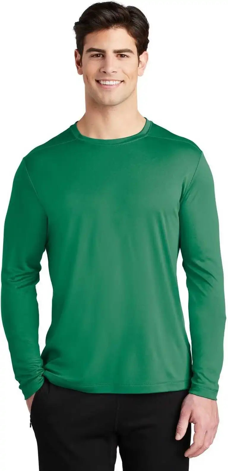 Sport Tek St420ls Posi Uv Pro Long Sleeve Tee Kelly Green