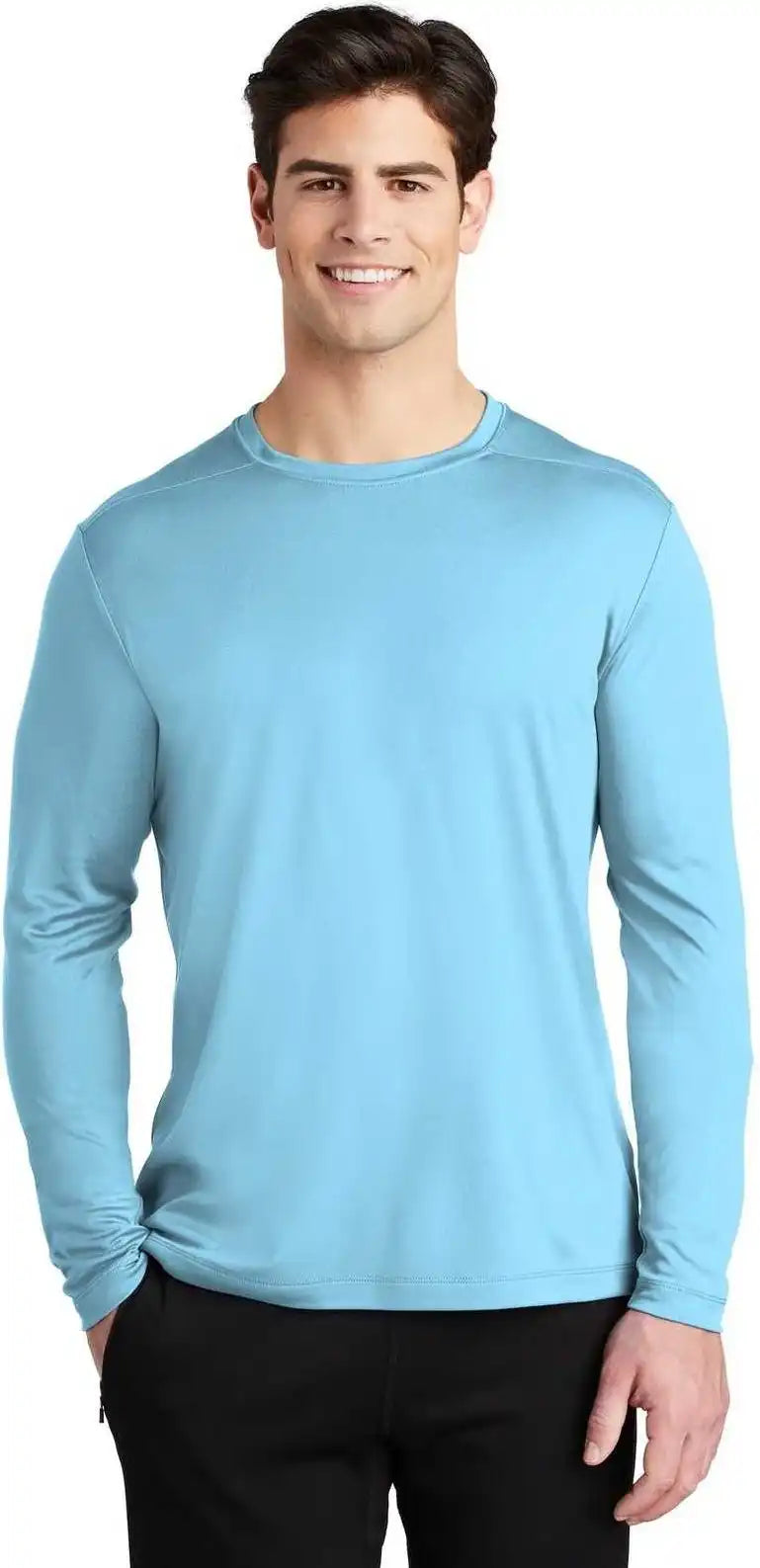 Sport-tek St420ls Posi-uv Pro Long Sleeve Tee - Light Blue