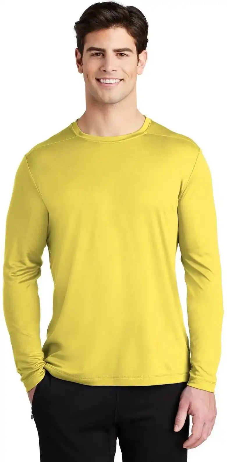 Sport Tek St420ls Posi Uv Pro Long Sleeve Tee Yellow