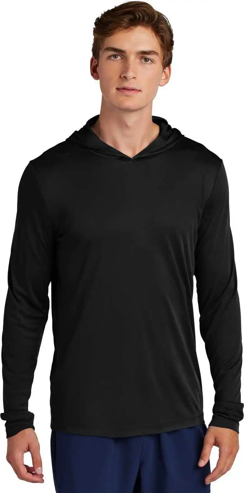 Sport-tek St420lsh Posi-uv Pro Long Sleeve Hoodie - Black