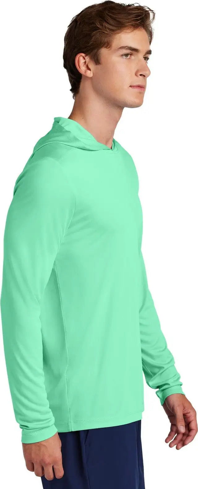 Sport-tek St420lsh Posi-uv Pro Long Sleeve Hoodie - Bright Seafoam