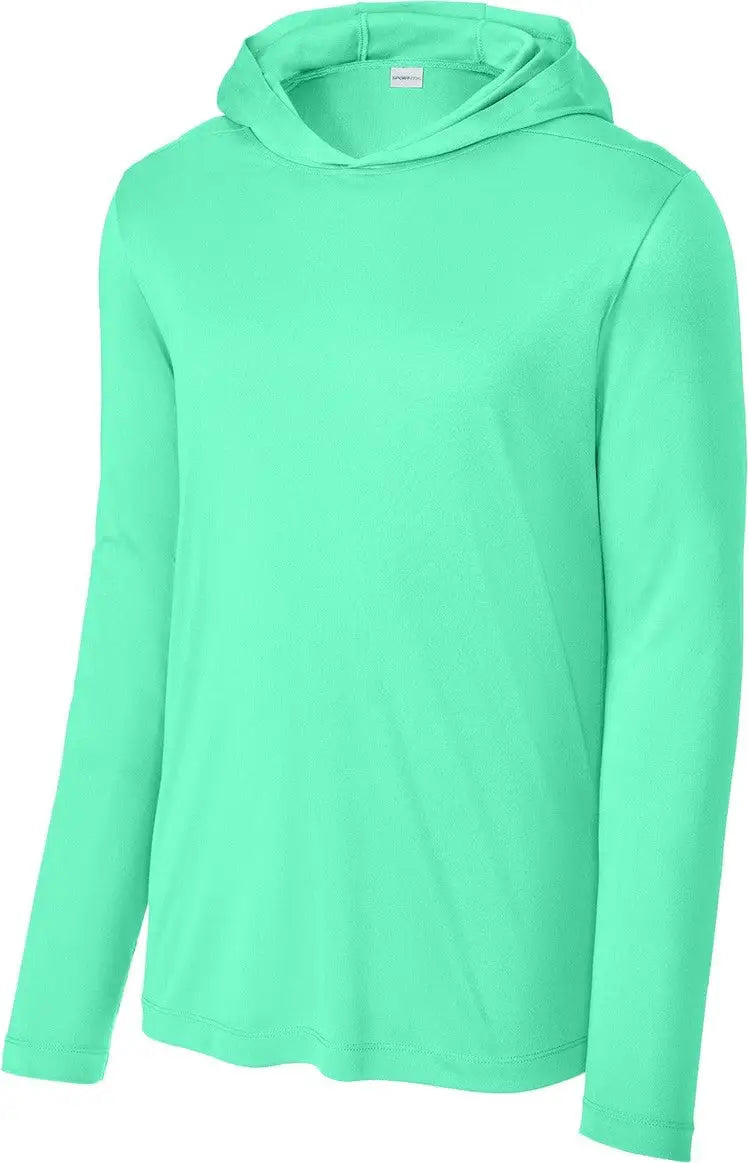 Sport-tek St420lsh Posi-uv Pro Long Sleeve Hoodie - Bright Seafoam