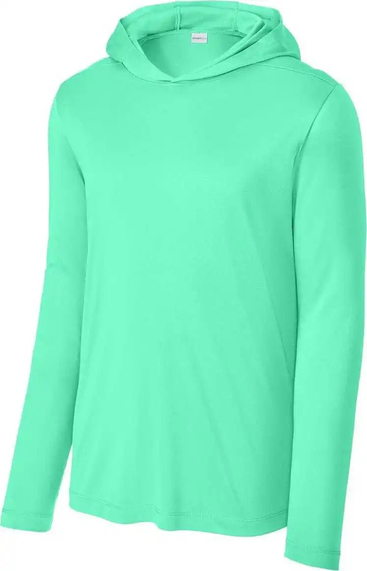 Sport Tek St420lsh Posi Uv Pro Long Sleeve Hoodie Brtseafoam