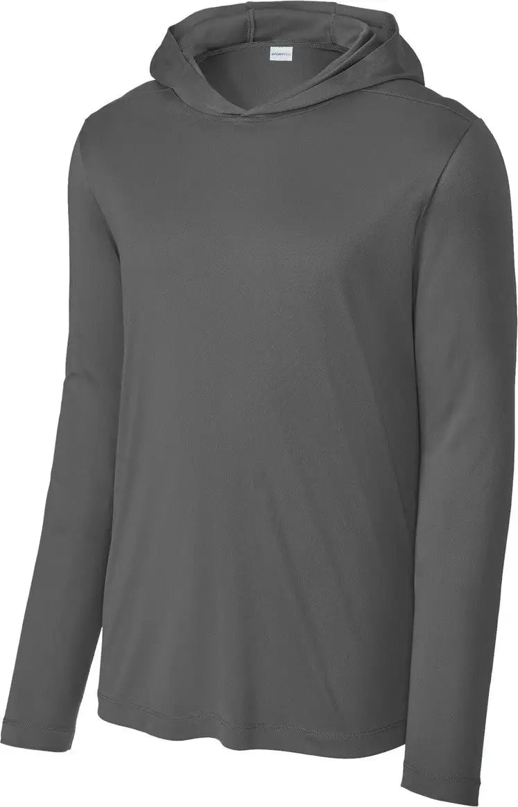 Sport-tek St420lsh Posi-uv Pro Long Sleeve Hoodie - Dark Smoke Gray