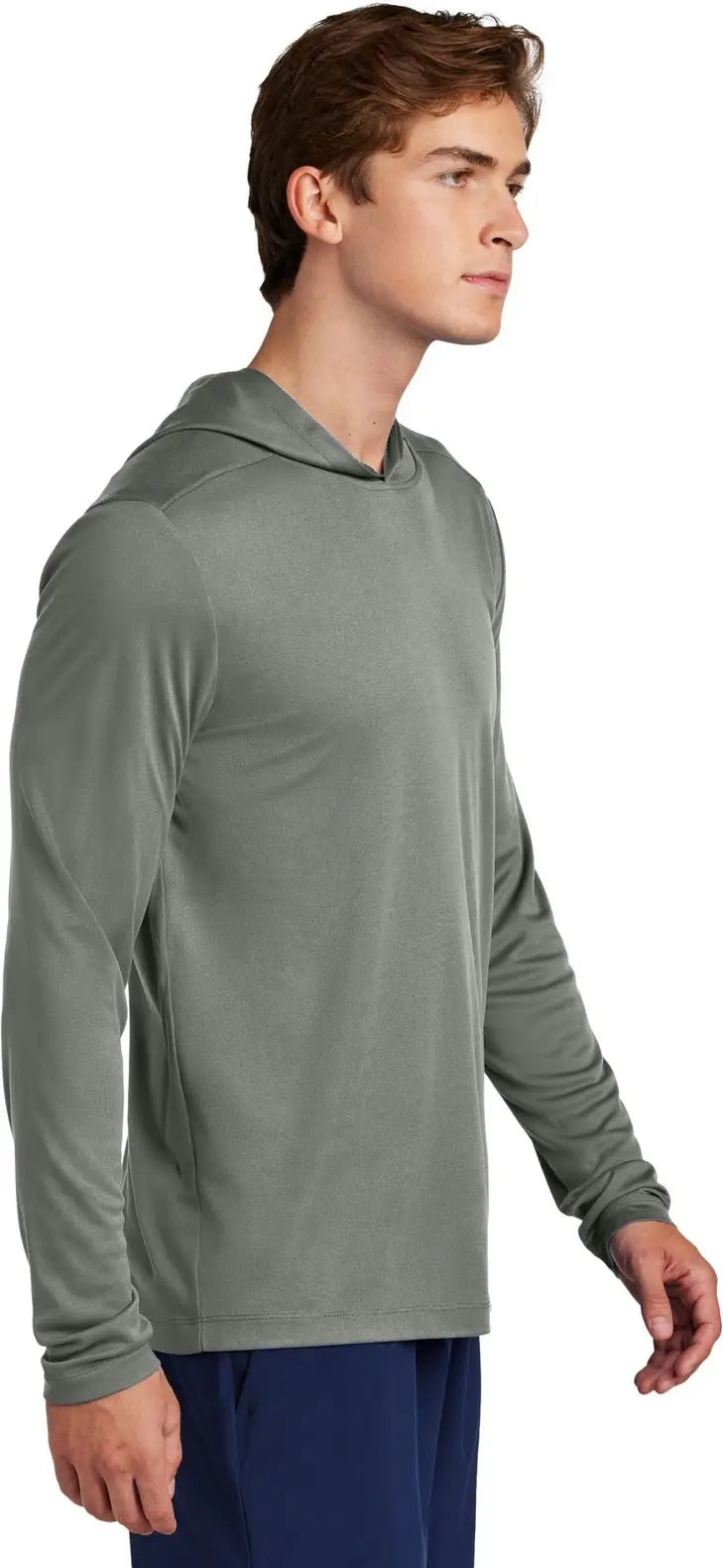Sport-tek St420lsh Posi-uv Pro Long Sleeve Hoodie - Dark Smoke Gray
