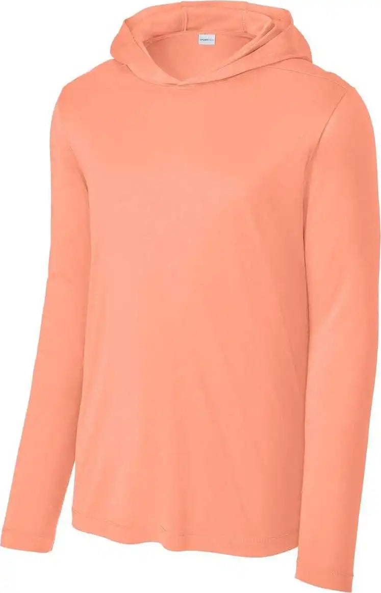 Sport Tek St420lsh Posi Uv Pro Long Sleeve Hoodie Softcoral